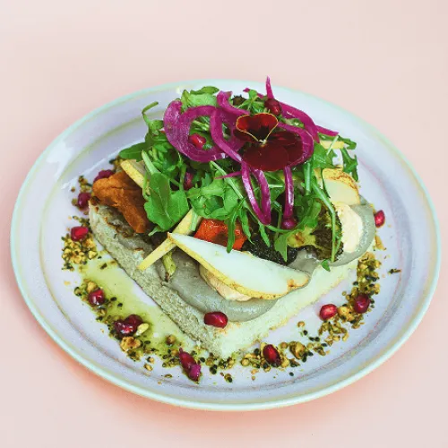 Photo de la focaccia d'hiver à la crème de champignon chez Haven Annecy