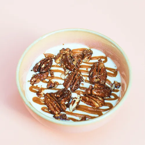 Photo du riz au lait aux noix de pécan chez Haven Annecy.