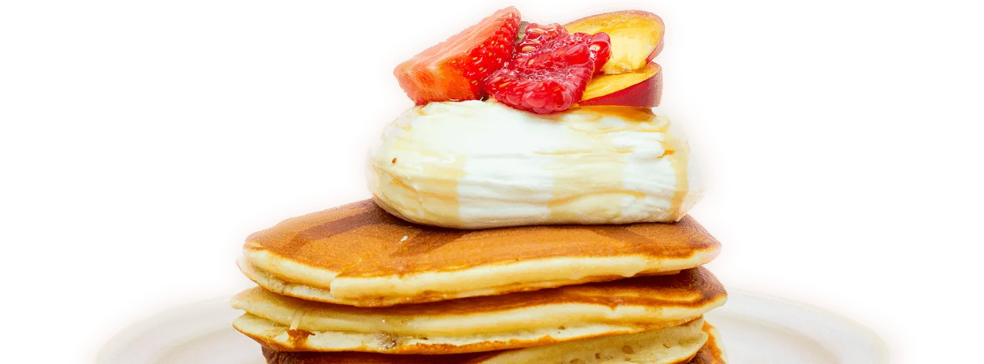 Photo du pancake au fruit et sirop d'érable chez Haven Annecy.