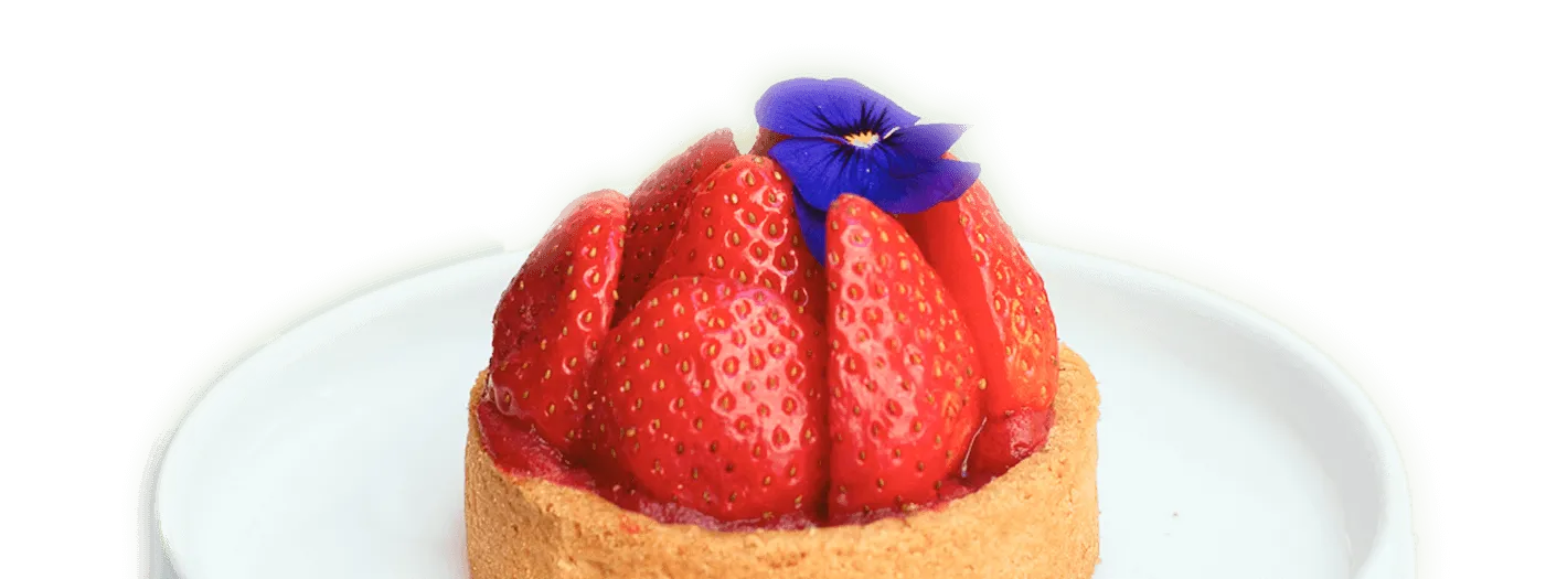 Photo d'une tartelette aux fraises chez Haven annecy.