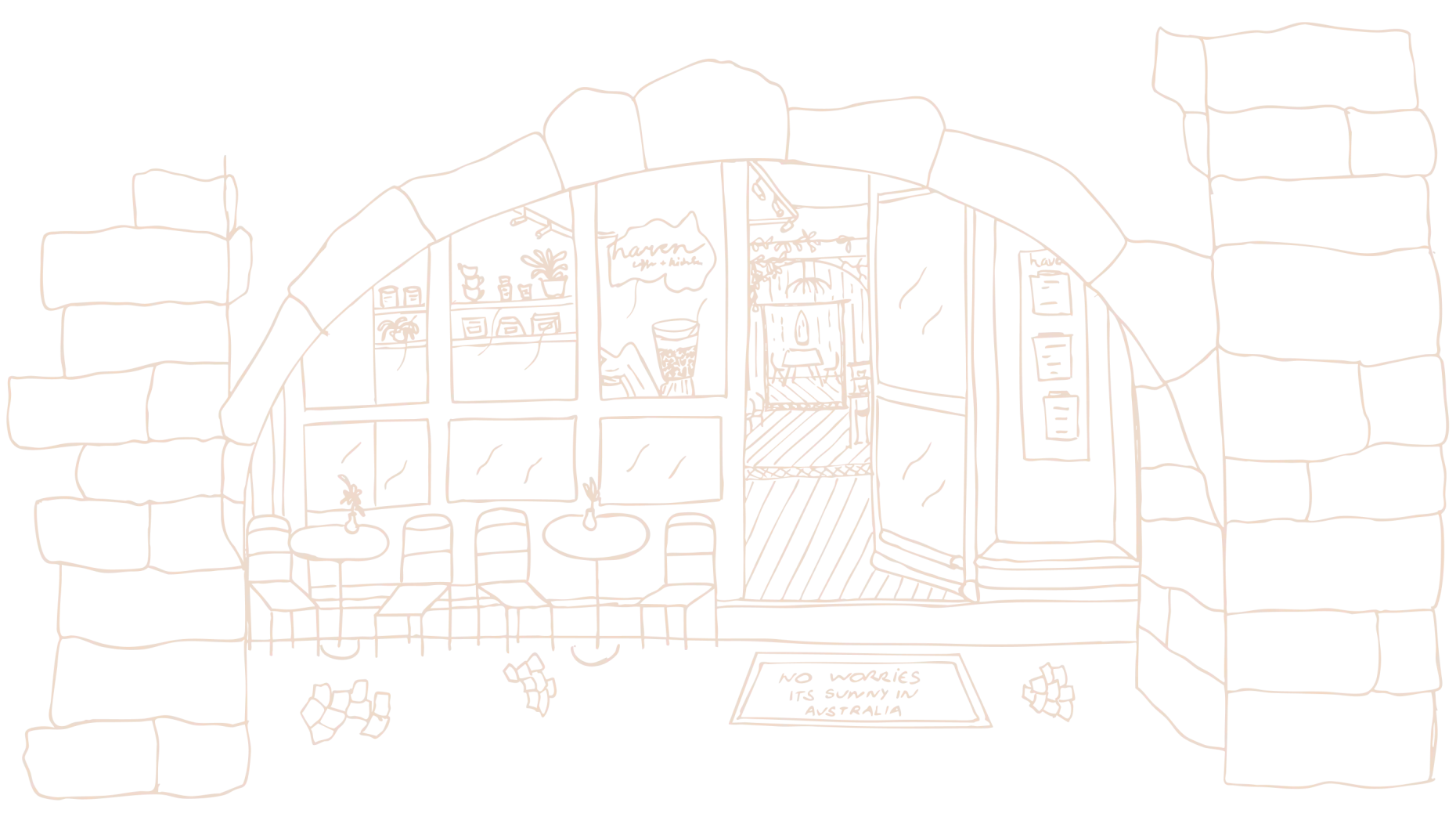 Dessin de l'avant boutique de Haven Annecy.