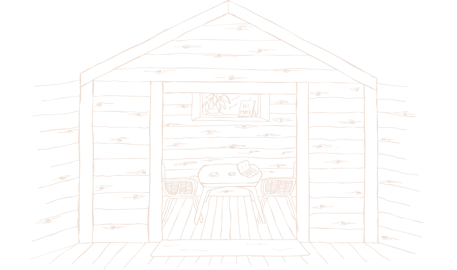 Dessin de la Beach house par Ayla etc. chez Haven Annecy.