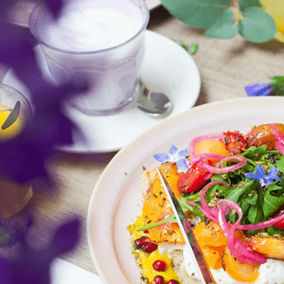 Photo de la foccacia d'été chez Haven Annecy.