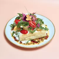 Photo de la focaccia d'été burrata, courgettes et tomates cerises chez Haven Annecy